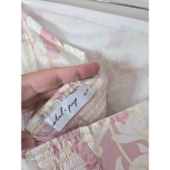 Petal & Pup Strapless Maxi Dress Size Large Floral Pink NEW - Picture 8 of 11